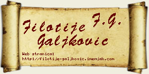 Filotije Galjković vizit kartica